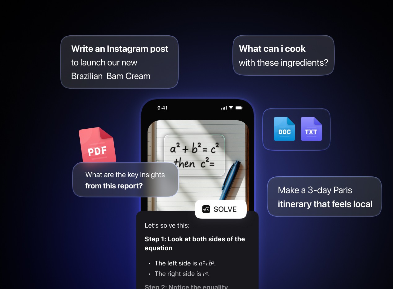 Hustlrr ask anything feature - chat, create, analyze with AI